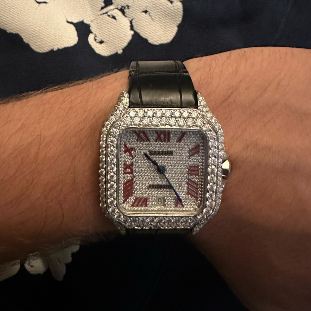 VVS1 💎 Cartier Santos Adjustable Leather band